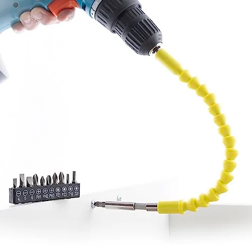 InnovaGoods ▫️ ® extensor magnético flexível para aparafusadora, extensor de broca, ferramentas de bricolage, acessórios para chave de fendas, extensor giratório a 360º, adaptadores de brocas. Cor: Amarelo 2