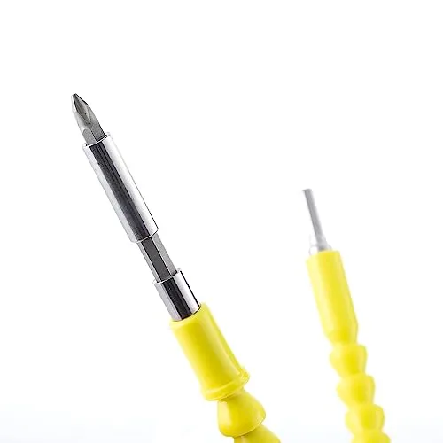 InnovaGoods ▫️ ® extensor magnético flexível para aparafusadora, extensor de broca, ferramentas de bricolage, acessórios para chave de fendas, extensor giratório a 360º, adaptadores de brocas. Cor: Amarelo 3