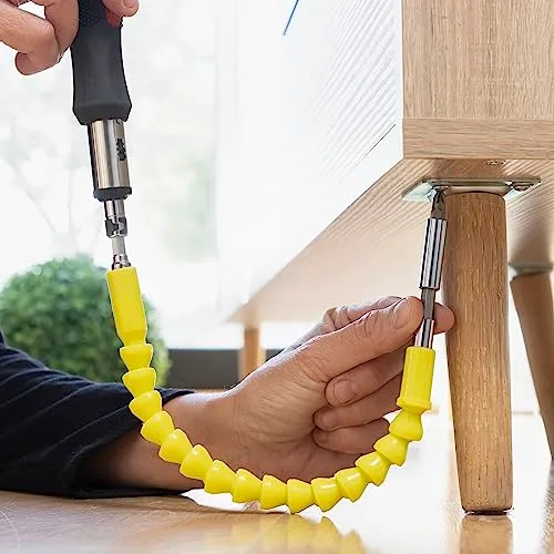 InnovaGoods ▫️ ® extensor magnético flexível para aparafusadora, extensor de broca, ferramentas de bricolage, acessórios para chave de fendas, extensor giratório a 360º, adaptadores de brocas. Cor: Amarelo 5