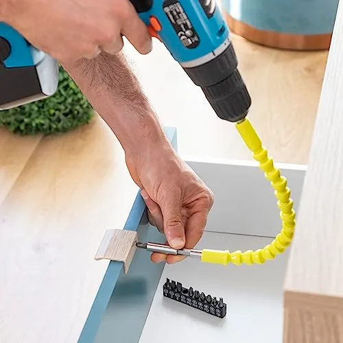 InnovaGoods ▫️ ® extensor magnético flexível para aparafusadora, extensor de broca, ferramentas de bricolage, acessórios para chave de fendas, extensor giratório a 360º, adaptadores de brocas. Cor: Amarelo 7