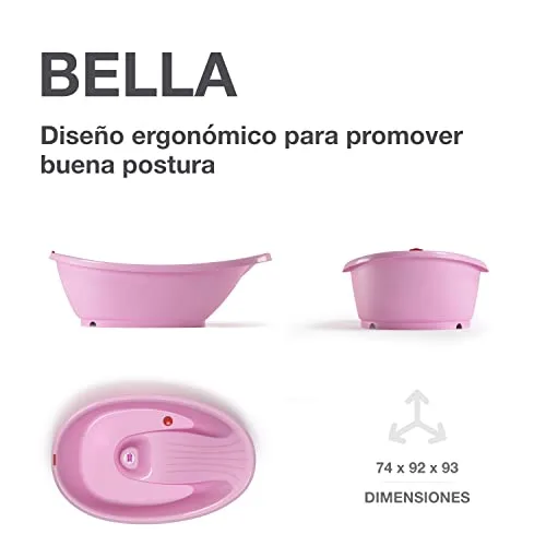 OKBABY ▫️ Kit Bella: banheira com suporte - Ideal para a hora do banho dos 0 aos 12 meses - Rosa 3