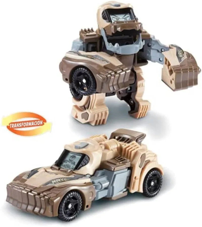 VTech ▫️ Switch & Go Dinos Derrape, o Gorila Rally, dinossauros transformáveis para crianças a partir dos 3 anos, versão espanhola, cor castanha