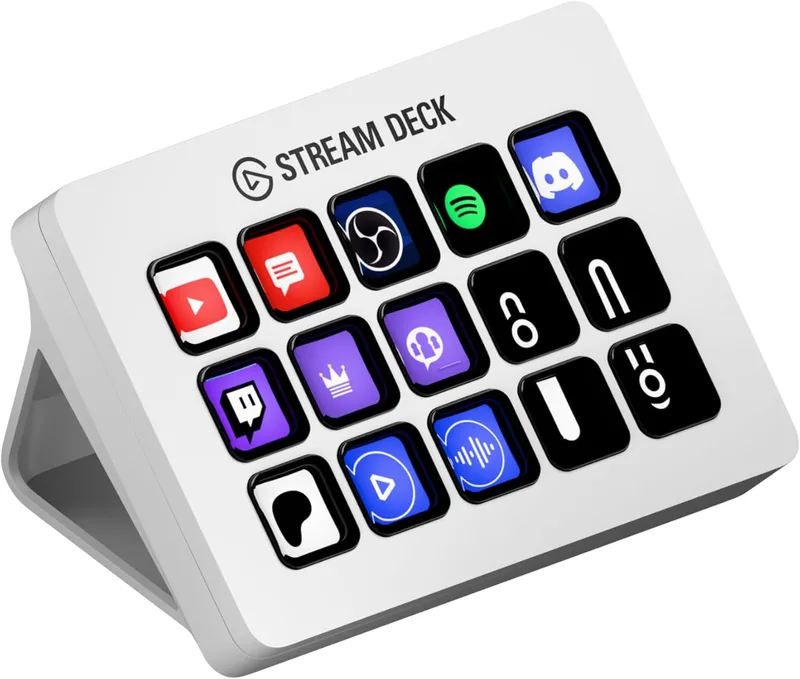 Elgato ▫️ Stream Deck MK.2 White - Controlador de estúdio, 15 teclas macro, desencadeia acções em aplicações e software como OBS, Twitch, YouTube e outros, funciona em Mac e PC