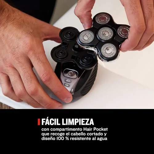 Remington ▫️ Máquina de barbear para homem com 5 cabeças: barbear em 2 min. Série Ultimate RX5, barbear até 0,2 mm, autonomia de 50 min, resistente à água, lâminas flexíveis, bolsa de viagem XR1501 2