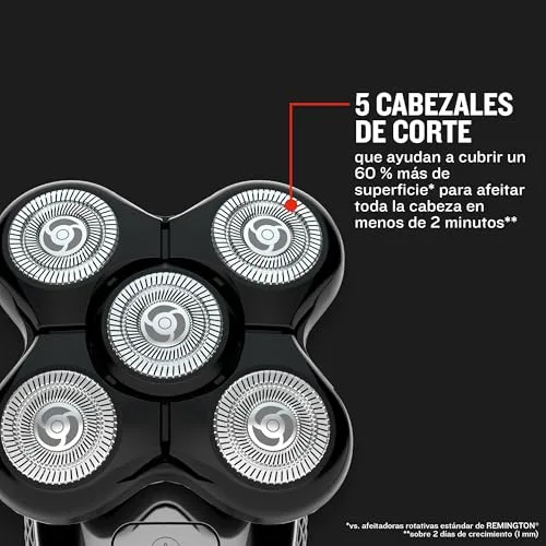 Remington ▫️ Máquina de barbear para homem com 5 cabeças: barbear em 2 min. Série Ultimate RX5, barbear até 0,2 mm, autonomia de 50 min, resistente à água, lâminas flexíveis, bolsa de viagem XR1501 3