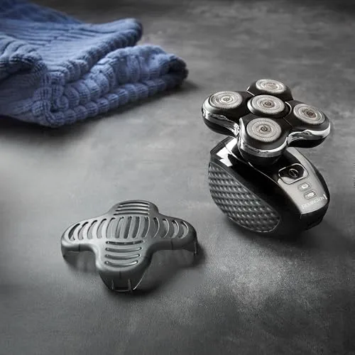 Remington ▫️ Máquina de barbear para homem com 5 cabeças: barbear em 2 min. Série Ultimate RX5, barbear até 0,2 mm, autonomia de 50 min, resistente à água, lâminas flexíveis, bolsa de viagem XR1501 5