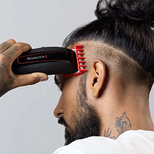 Remington ▫️ Máquina de cortar cabelo Easy Fade Pro, máquina de cortar cabelo com fio e sem fios, lâminas em aço de qualidade japonesa, 10 pentes de degradê e 9 pentes fixos, autonomia de 120 minutos, indicador LED - HC550 5
