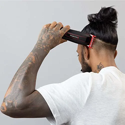Remington ▫️ Máquina de cortar cabelo Easy Fade Pro, máquina de cortar cabelo com fio e sem fios, lâminas em aço de qualidade japonesa, 10 pentes de degradê e 9 pentes fixos, autonomia de 120 minutos, indicador LED - HC550 6