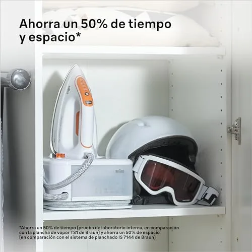 Braun ▫️ Chapinha CareStyle Compact Pro com geração de vapor, FreeGlide 3D, modos iCareMode, Eco e Turbo, vaporização vertical, sistema antigotejamento, depósito de água de 1,5 L, 6 bar/400 g/min, 2400 W, branco/laranja 5