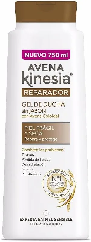 Avena Kinesia ▫️ Gel de duche reparador Gel de duche nutritivo com aveia coloidal, 750ml,