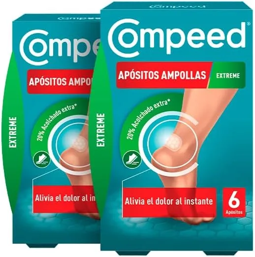 Compeed ▫️ Extreme Blisters, proteção almofadada contra assaduras, embalagem de 2 x 6 unidades