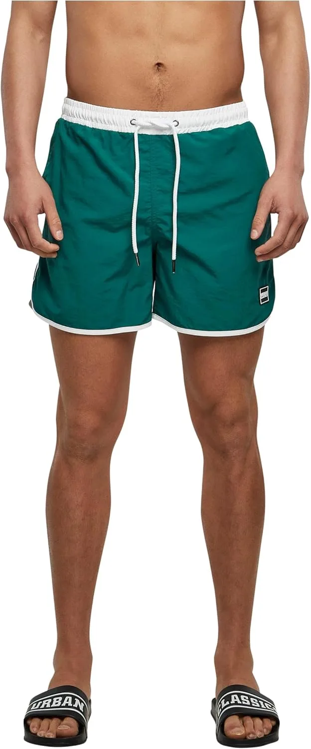 Urban Classics ▫️ Fato de banho retro para homem, cinzento-carvão