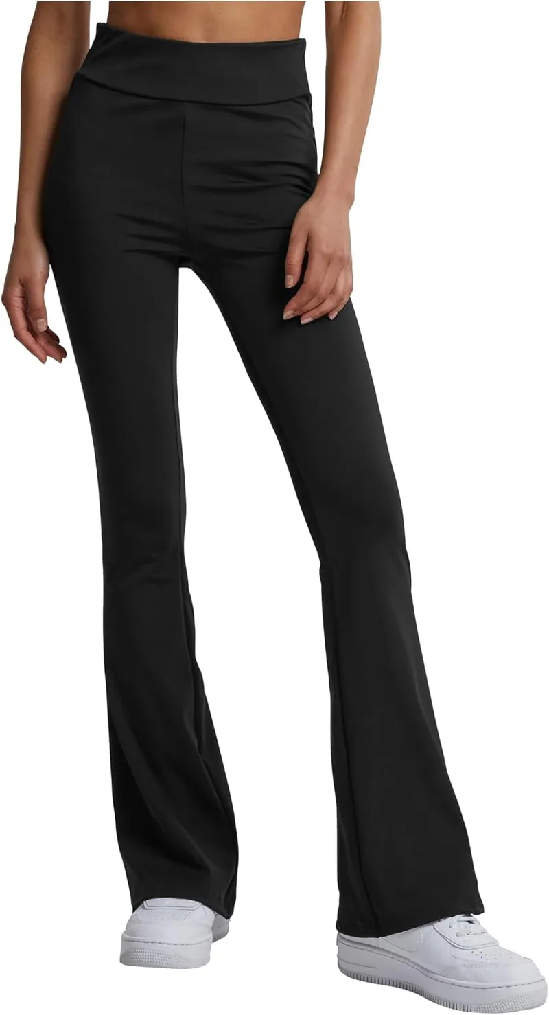 Urban Classics ▫️ Leggings femininas de cintura alta, com corte alargado, em tecido reciclado, pretas