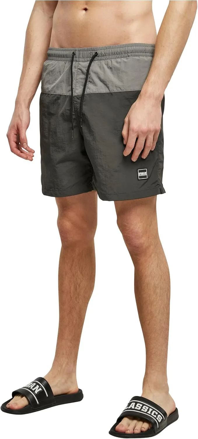 Urban Classics ▫️ Calções de banho para homem Block Swim Shorts, calções de banho para homem, de secagem rápida, disponíveis em várias cores, tamanhos XS-5XL