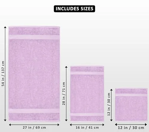 Utopia Towels ▫️ Conjunto de toalhas premium de 8 peças; 2 toalhas de banho, 2 toalhas de mão e 4 toalhinhas - Algodão - Qualidade de hotel, supermacias e altamente absorventes (lavanda) 2