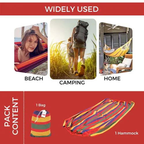 MAGIC SELECT ▫️ Rede de algodão para jardim, terraços, viagens e parques de campismo. Rede ao ar livre para 2 pessoas, com saco de transporte incluído. (Peso até 150 kg - Dimensões: 150 x 180 cm) 2