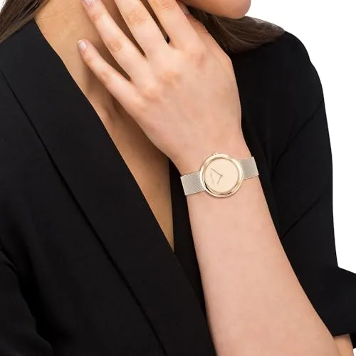 Calvin Klein ▫️ Relógio analógico para mulher da coleção Twisted Bezel, com bracelete em aço inoxidável 4