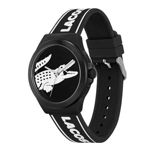 Lacoste ▫️ Relógio analógico de quartzo para homem, coleção NEOCROC, com bracelete em silicone preto - 2011185 2