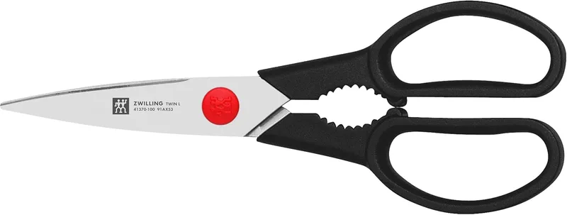 ZWILLING ▫️ Twin L — tesoura de cozinha em aço inoxidável, 20 cm, tesoura de cozinha para destros e canhotos, preta