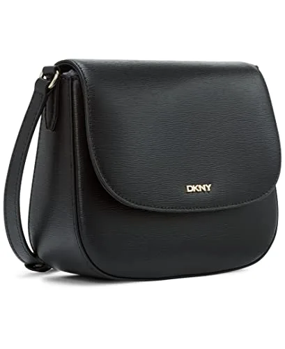 DKNY ▫️ Bryant Saddle - Mala para mulher, cor preta/dourada, tamanho único, Preto/Dourado, tamanho único 5