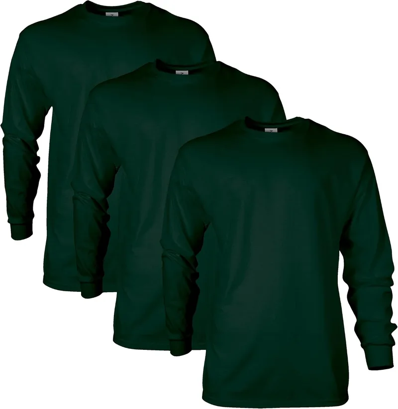 Gildan ▫️ Camisola de manga comprida em Ultra Cotton, modelo G2400, camisola para homem (pacote de 10)
