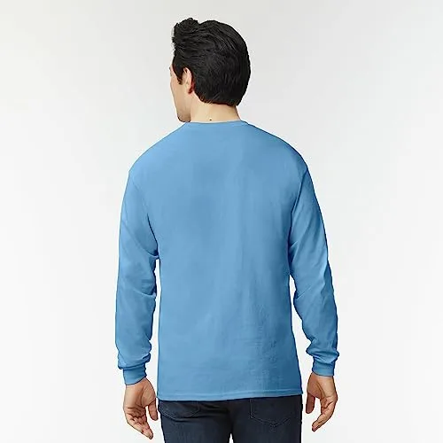 Gildan ▫️ Camisola de manga comprida em algodão para homem (pacote de 2), Carolina Blue (3 unidades), XL 3