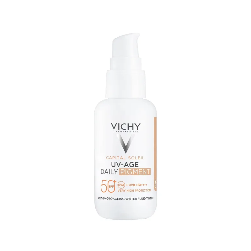 VICHY ▫️ Capital Soleil UV-Age Daily, Pigment, tom claro, FPS 50+, 40 ml