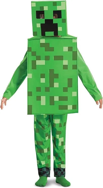 Minecraft ▫️ Fato infantil de Creeper Licença Oficial da Disguise, ajuste confortável e design detalhado, Para idades entre os 7 e os 8 anos, 4 e os 6 anos, 3 e os 4 anos, 7 e os 8 anos, 4 e os 6 anos, 3 e os 4 anos 2
