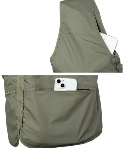 Yukirtiq ▫️ Coletes de pesca respiráveis para homem, com vários bolsos; coletes táticos leves; coletes de trabalho; coletes para caça e caminhadas; coletes de secagem rápida 7