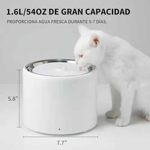 PETKIT ▫️ EVERSWEET Bebedouro para Gatos, Aço Inoxidável, Bomba Sem Fios, Controlo por Aplicação, Beberouro de 1,8 L para Gatos/Cães, Ultrassilencioso, Filtro Triplo, 3 Fluxos de Água, Não Favorece a Proliferação de Bactérias 6