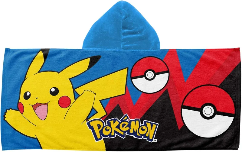 Northwest ▫️ Pokemon Bounce and Bolt - Toalha de praia para jovens com capuz, 21 x 51 polegadas
