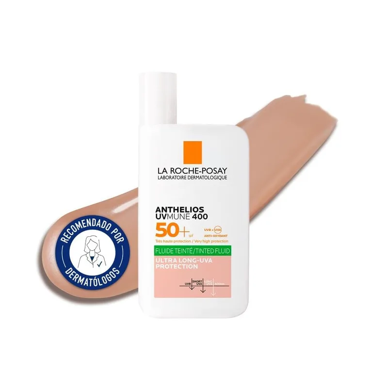La Roche-Posay ▫️ Protetor solar, FPS 50+, previne o stress oxidativo, resistente à água, ao suor e à areia, fórmula com Mexoryl 400, fluido invisível, Anthelios UV-MUNE 400, 50 ml