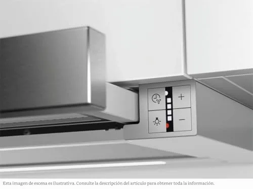 AEG ▫️ DPE5660M Exaustor extraível, 60 cm, 3 velocidades + modo intensivo, Potência até 660 m³/h, Nível de ruído de 60 dB(A), Painel incluído, Luzes LED, Aço inoxidável, Classe A 3