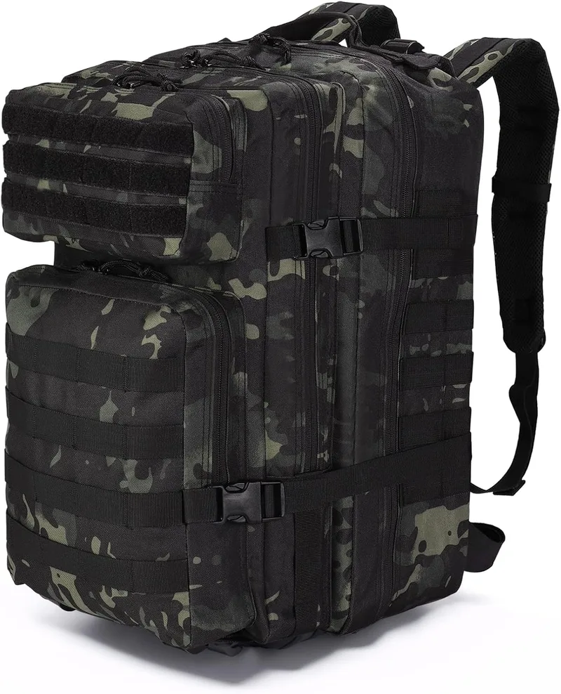 SHANNA ▫️ Mochila tática militar 45L, mochila impermeável de grande capacidade Molle Assault Pack Army Waterproof Bag, 3 dias de caça, caminhadas, caminhadas, acampamento, mochilas de actividades ao ar livre para emergências