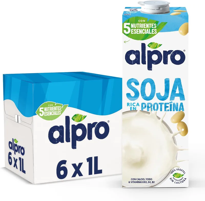 Alpro ▫️ Bebida vegetariana de soja - Embalagem de 6 x 1L