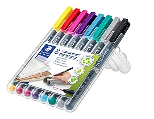 STAEDTLER ▫️ Lumocolor 318 Marcadores permanentes – 8 cores, 0,6 mm 2