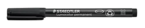 STAEDTLER ▫️ 317 WP4-1 Lumocolor Marcador universal permanente, para todas as superfícies, resistente a manchas e à água, recarregável, largura de traço de 1 mm, 4 3