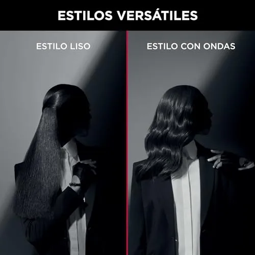 Rowenta ▫️ x Karl Lagerfeld Extra Liss SF411L — Alisador de cabelo com revestimento de queratina e turmalina, ecrã LED, desligamento automático, preto, 9 cm x 4,5 cm 4