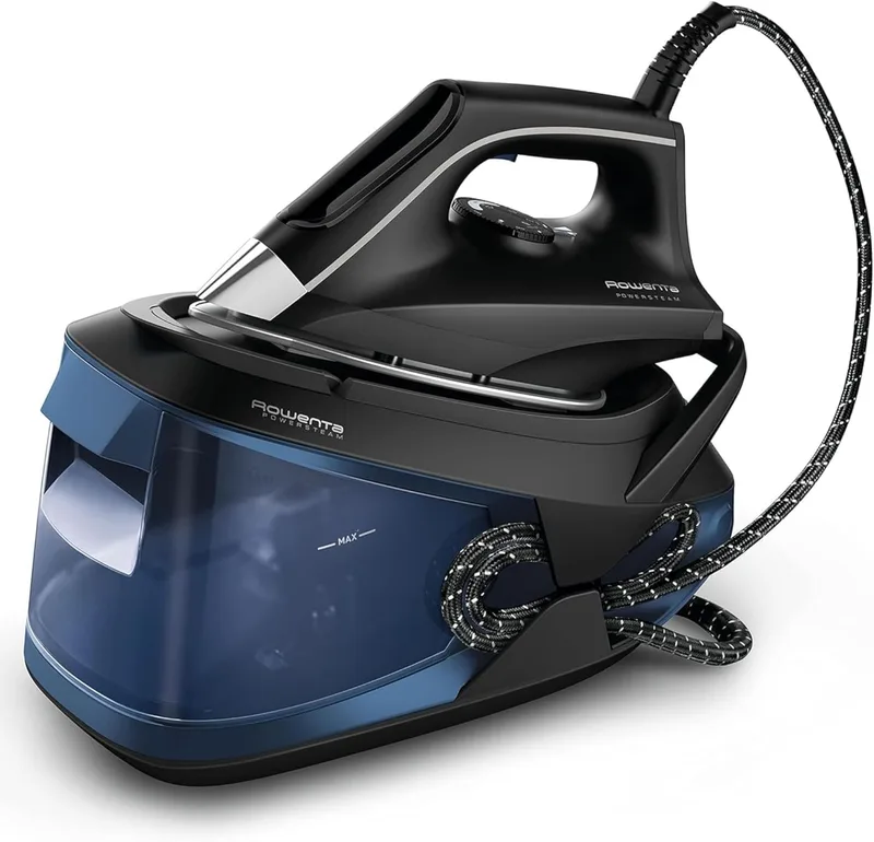 Rowenta ▫️ Powersteam - Centro de engomagem de alta pressão (6,2 bar), jato de vapor de 340 g/min, fluxo contínuo de 120 g/min, base MicroSteam com depósito de 1,7 L e modo Eco, para todos os tipos de tecido, VR8315