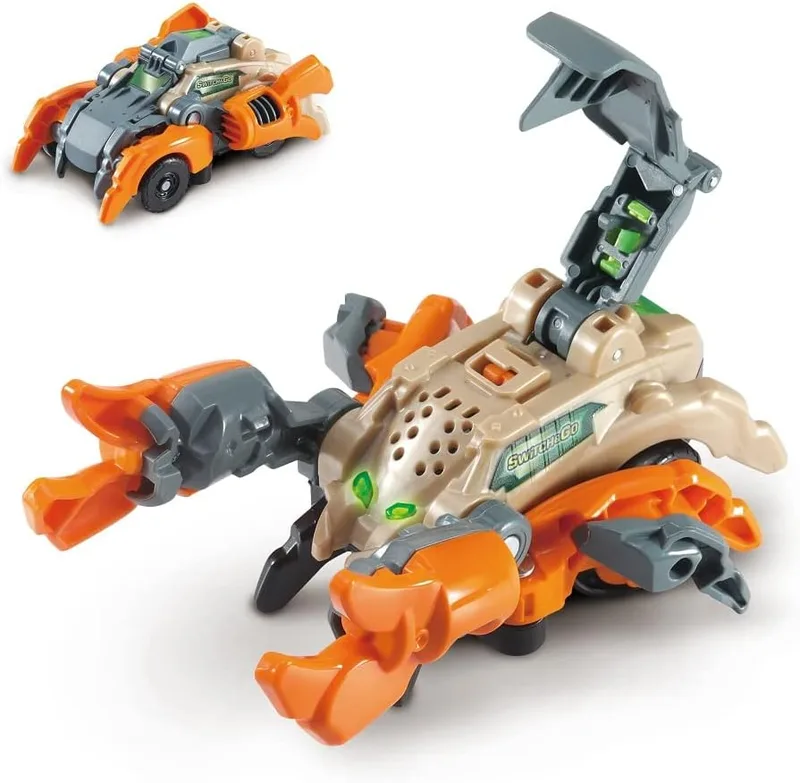 VTech ▫️ Switch&Go Dinos OneClick, Veneno, o escorpião blindado, Dinossauros e Figuras de ação, Brinquedo transformável com 1 clique, 2 em 1 Dino-Car, para crianças a partir dos 3 anos, Versão ESP