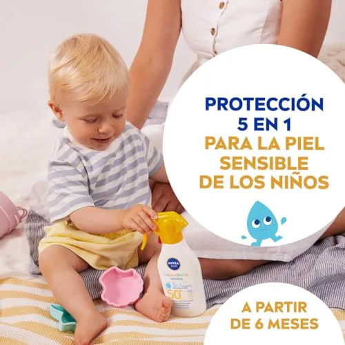 NIVEA SUN ▫️ Babies & Kids Sensitive - Spray FPS 50+ - Protetor solar infantil - Proteção UVA/UVB - Resistente à água - Creme para bebés e crianças - Pele sensível - A partir dos 6 meses - 250 ml 2