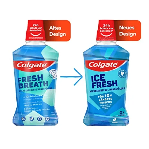 Colgate ▫️ Enxaguante bucal Ice Fresh 500 ml – para uma frescura imediata e duradoura – Higiene oral e dentária antibacteriana sem álcool** para uma proteção ideal 2