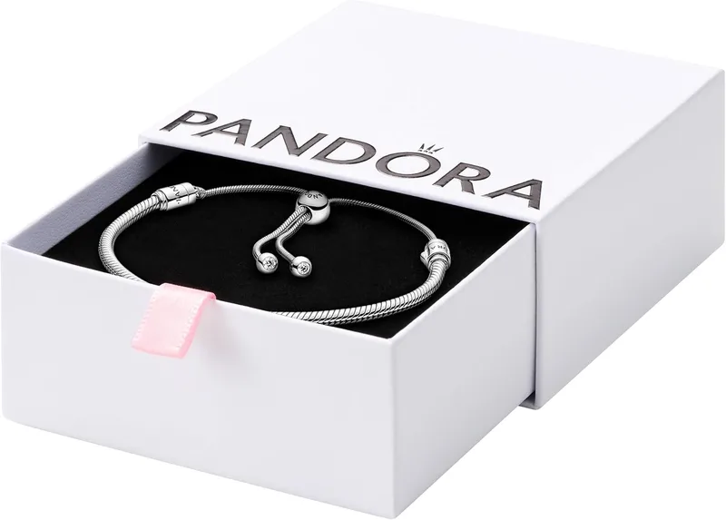 PANDORA ▫️ Moments: Pulseira com corrente em forma de serpente e zircônia cúbica transparente