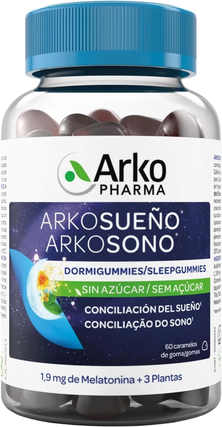 Arkopharma ▫️ Arkosueño Dormigummies 60 Sugar Free Gummies, Sleep easily, 1,9mg Melatonin, Lemon Balm, Linden and California Poppy for Sleep, Vegan
