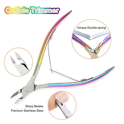 sularpek ▫️ Empurrador de cutículas, conjunto de 3 peças para cortar cutículas em aço inoxidável, removedor de cutículas para as unhas das mãos e dos pés 3