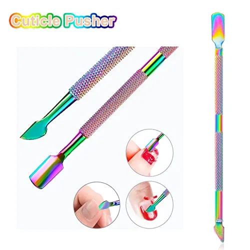 sularpek ▫️ Empurrador de cutículas, conjunto de 3 peças para cortar cutículas em aço inoxidável, removedor de cutículas para as unhas das mãos e dos pés 4