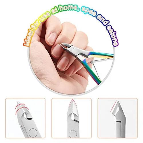 sularpek ▫️ Empurrador de cutículas, conjunto de 3 peças para cortar cutículas em aço inoxidável, removedor de cutículas para as unhas das mãos e dos pés 6