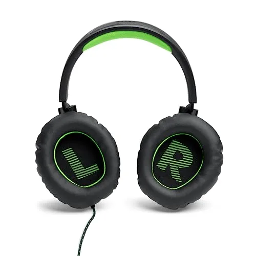 JBL ▫️ Quantum 100X: Auscultadores para jogos com arnês, com microfone de braço amovível, adequados para a PlayStation e compatíveis com outras consolas, em preto e verde 4