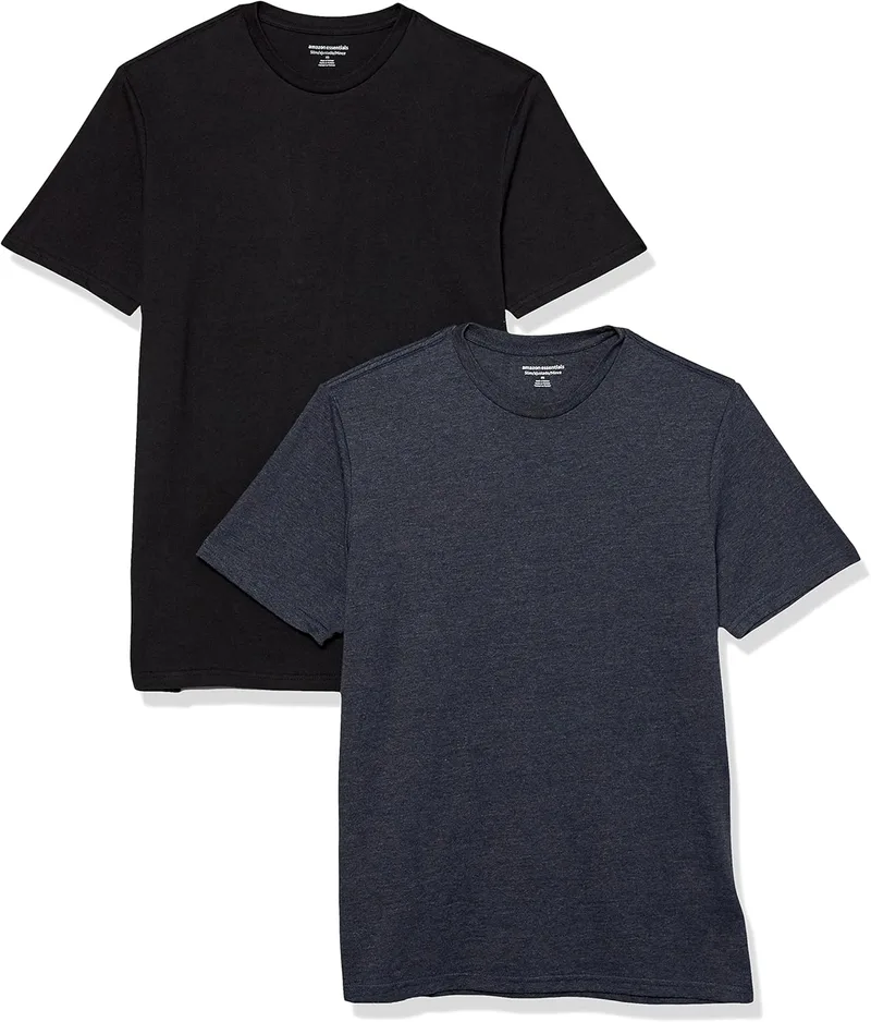 Amazon Essentials ▫️ T-Shirt de algodão com gola redonda para homem manga curta, corte clássico
