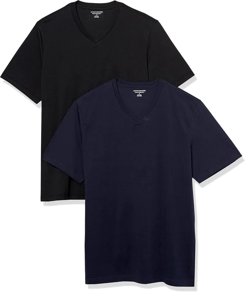Amazon Essentials ▫️ T-Shirts de manga curta com decote em V para homem